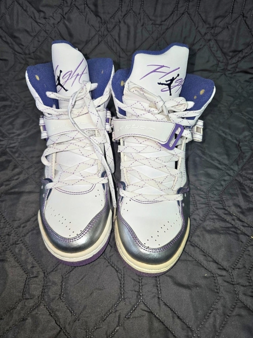 Jordan Spizike High Top Sneakers White Purple US 5Y